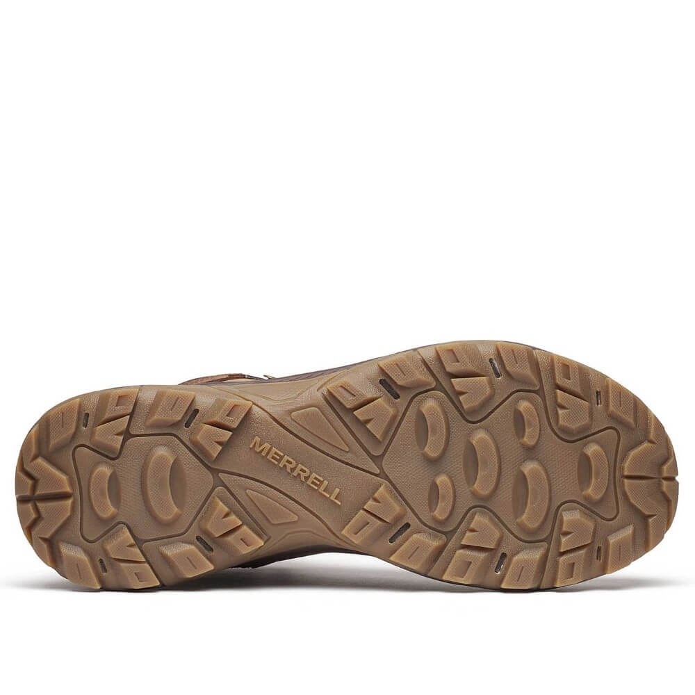 Brown hiking boot with Merrell branding and waterproof badge on a white background Merrell Speed Strike 2 LTR MID  Waterproof Hiking Boot Mole Brown