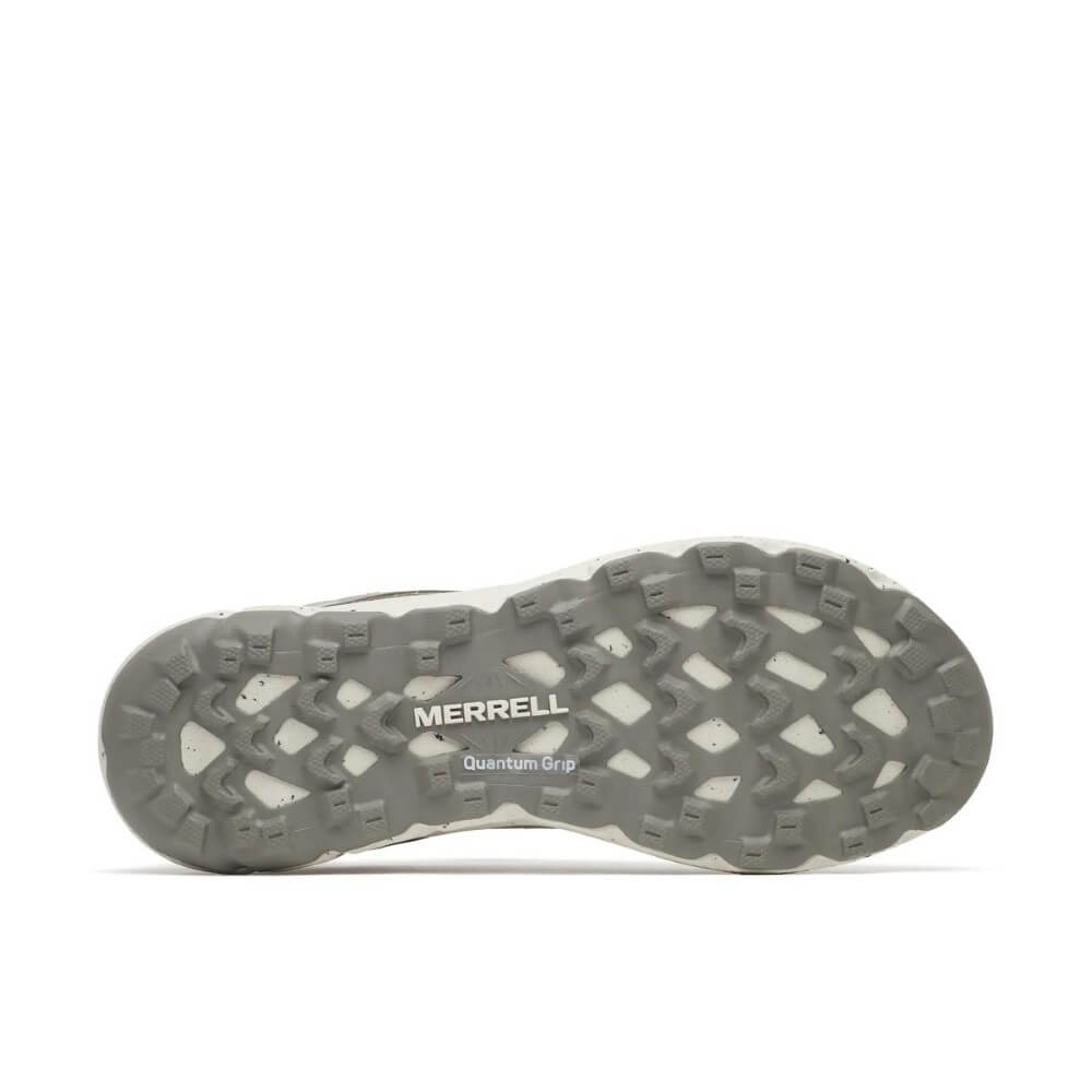 Merrell hiking shoe sole on a white background