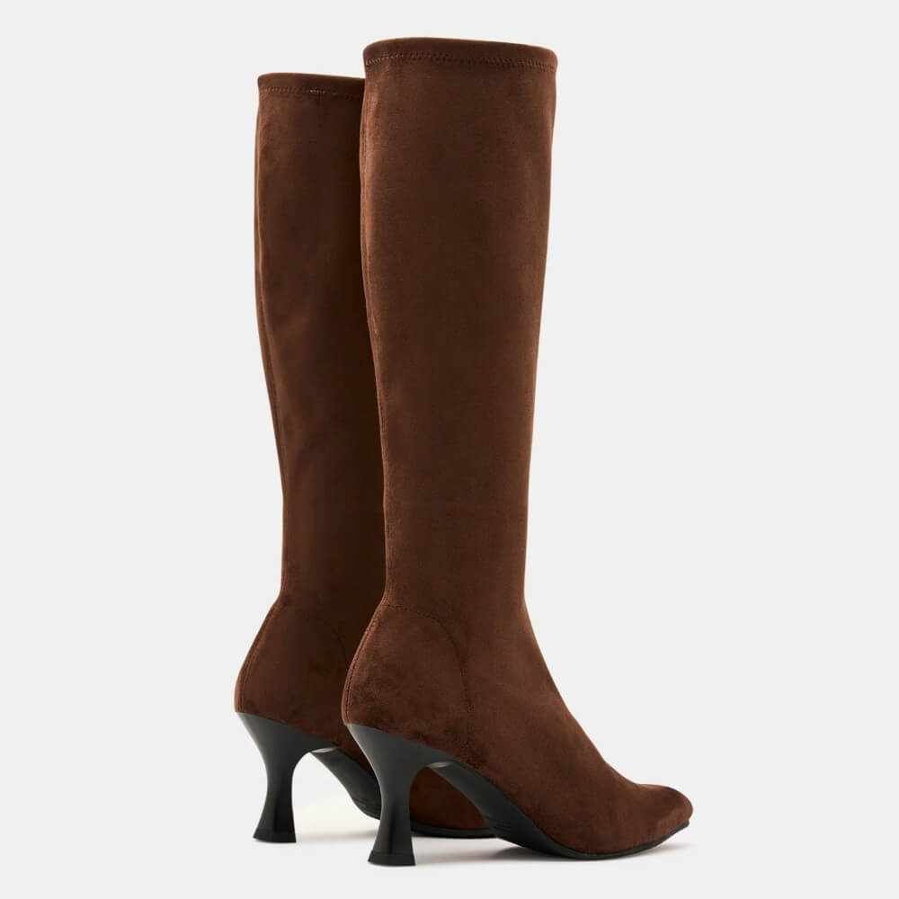Miss Elastic 78041 Zeta Knee High Boot Stretch Brown