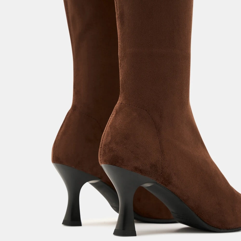 Miss Elastic 78041 Zeta Knee High Boot Stretch Brown