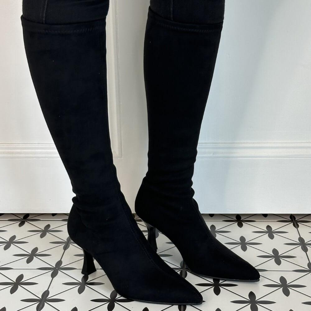 Miss Elastic 78041 Knee High  Stretch Boot Black