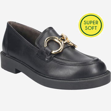 PAUL GREEN 1008 Chunky Loafer-BLACK LEATHER