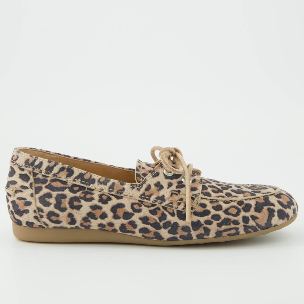 Paul Green 1136 Moccasin Boat Shoes Leopard Print