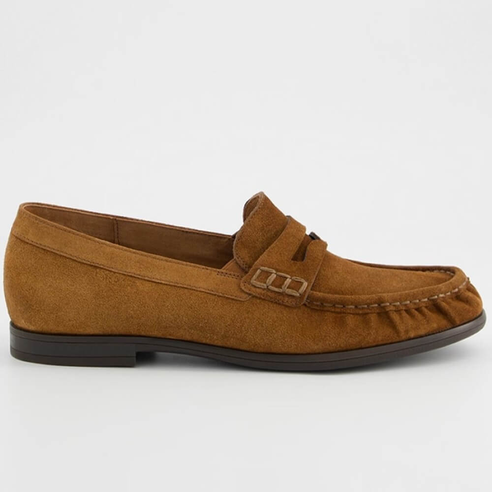 Paul Green 1228 Brown suede loafer shoe on a white background