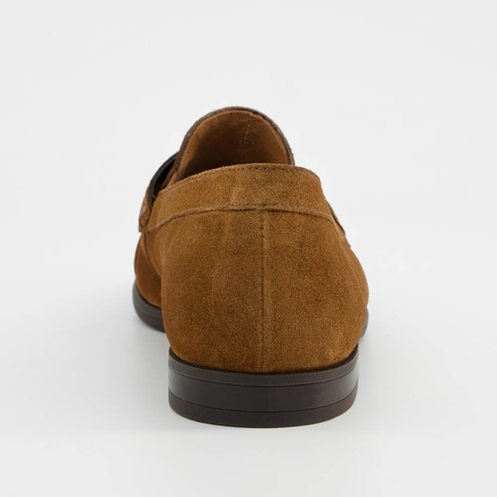 Paul Green 1228 Brown suede loafer shoe on a white background
