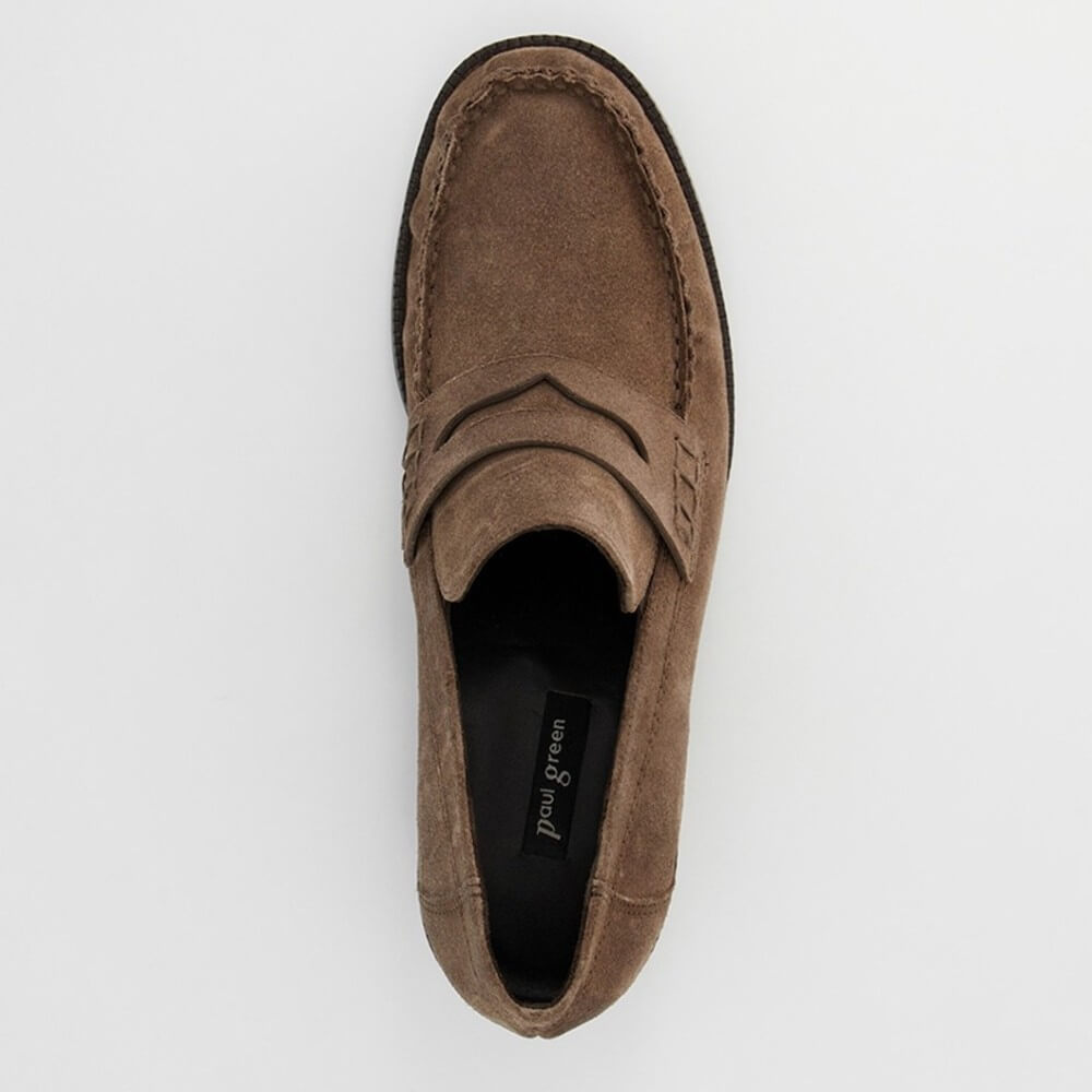 Paul Green 1260 Supersoft Block Heel Earth Brown Suede Loafers