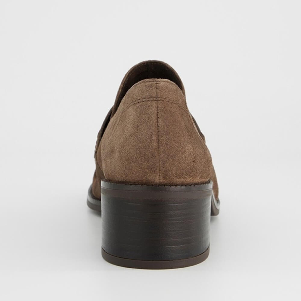Paul Green 1260 Supersoft Block Heel Earth Brown Suede Loafers