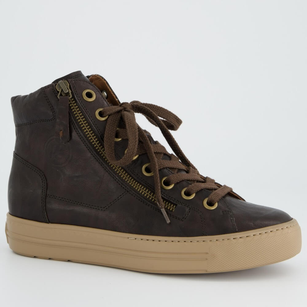 Paul Green 4024 Supersoft Moro Brown Leather Hi-Top
