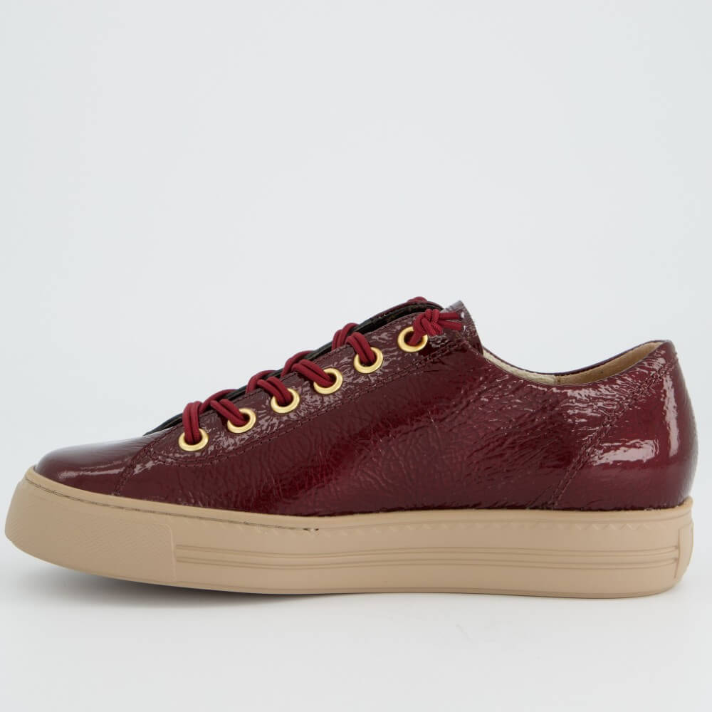 Paul Green 4081 Supersoft Wine Patent Trainer Elastic Laces
