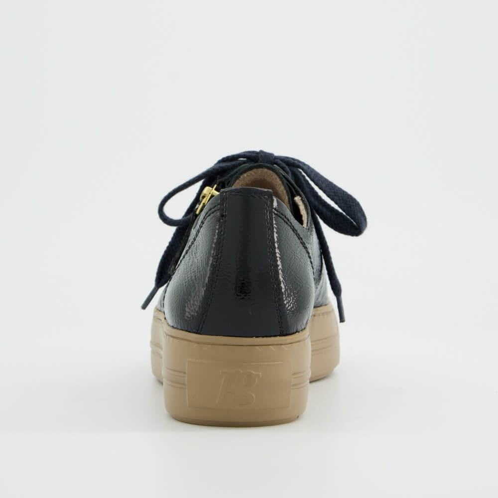Paul Green 5006 Supersoft Navy Patent Laced Trainers