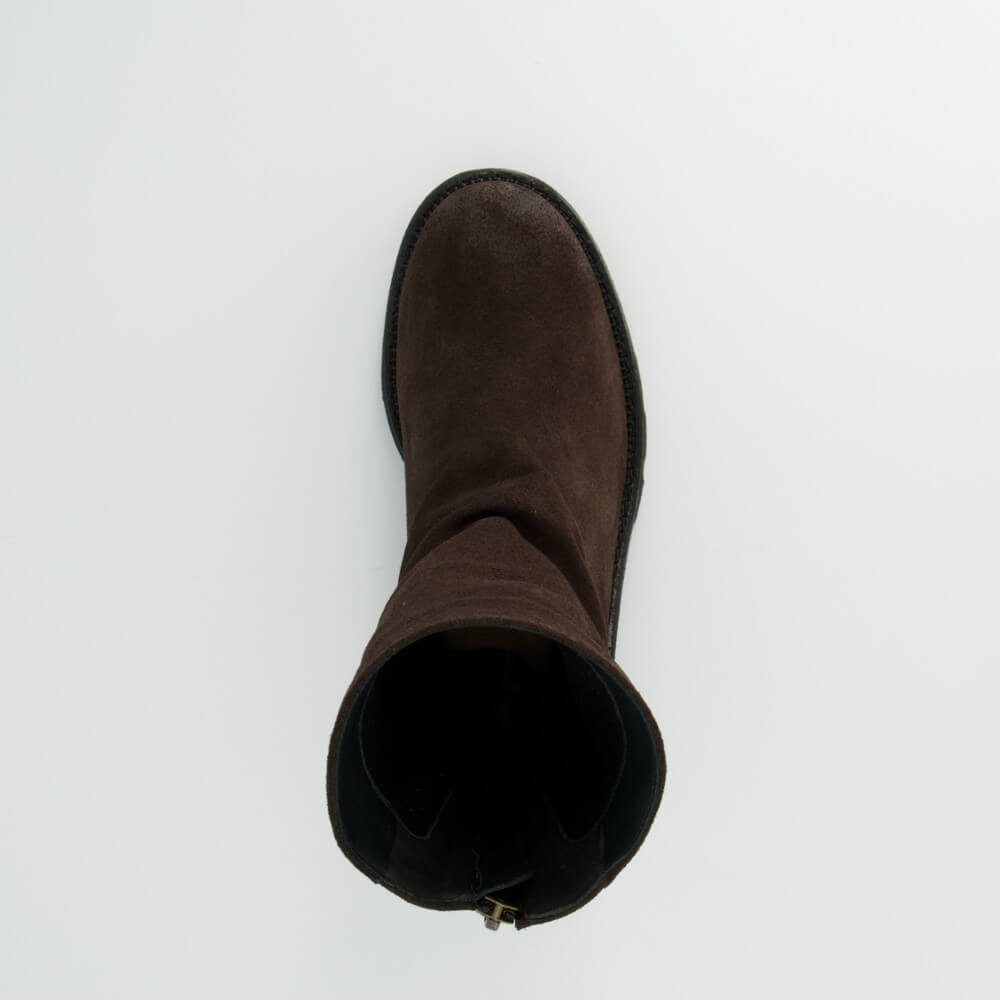 Paul Green 8291 Mocca Brown Suede Ankle Boots Rear Zip