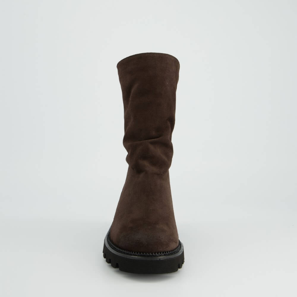 Paul Green 8291 Mocca Brown Suede Ankle Boots Rear Zip