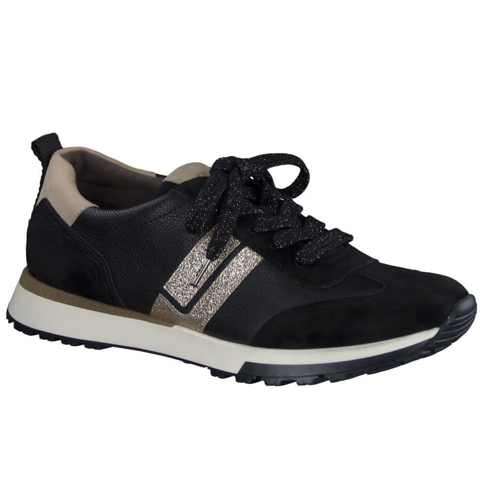 Paul Green Super Soft Leather Trainers 5392-BLACK