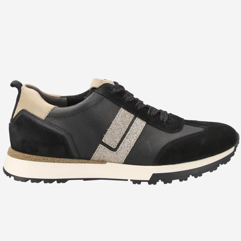 Paul Green Super Soft Leather Trainers 5392-BLACK
