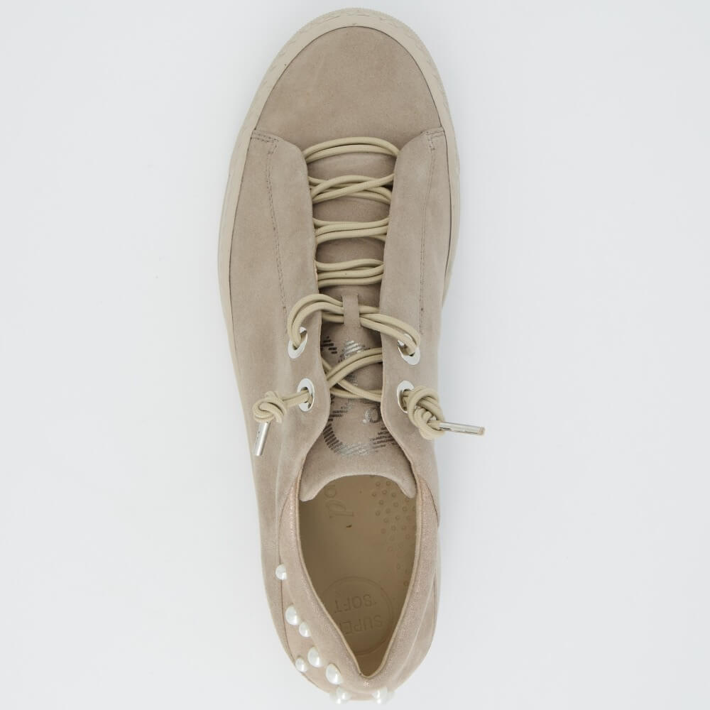 Paul Green Super Soft Leather Trainers 5476 Beige Cashmere