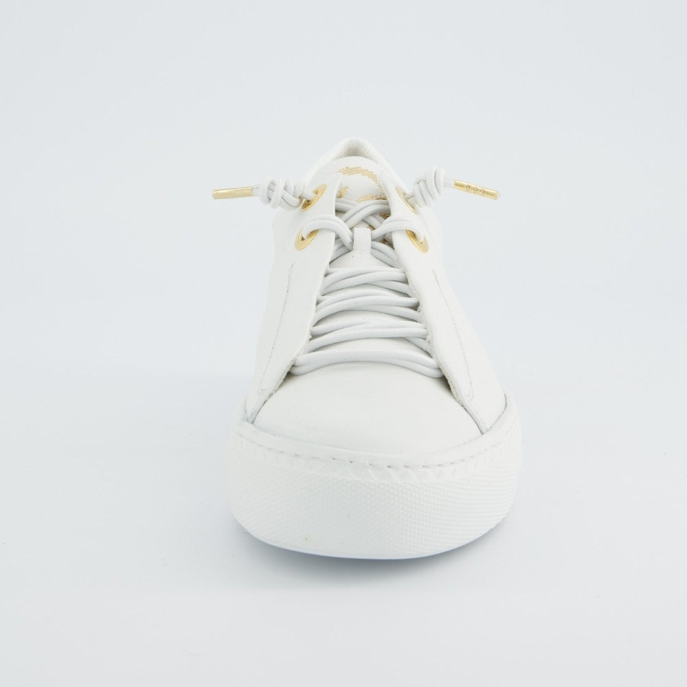 Paul Green Super Soft Leather Trainers 5476 White With Pearls
