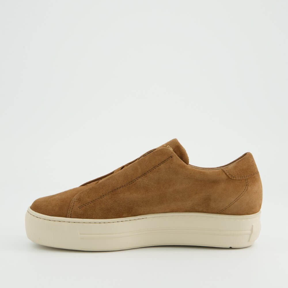 Paul Green 5529 Elastic Slip-on Leather Trainers Nut Suede