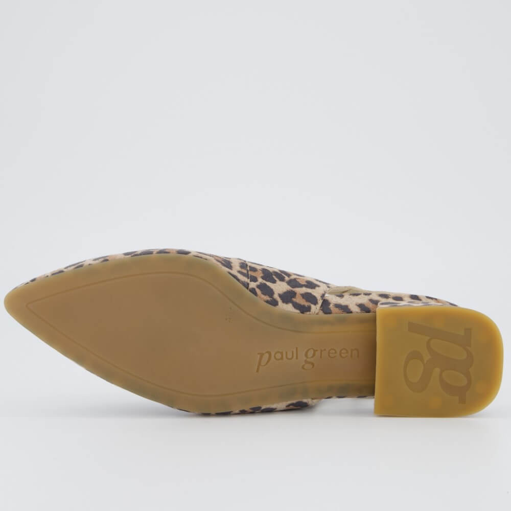 Paul Green 6090-070 Leopard print slingback shoe on a light gray background