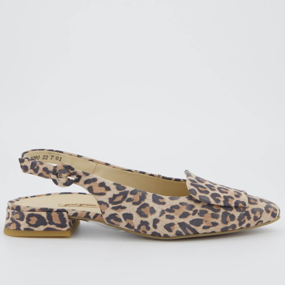 Paul Green 6090 Slingback Leopard Suede