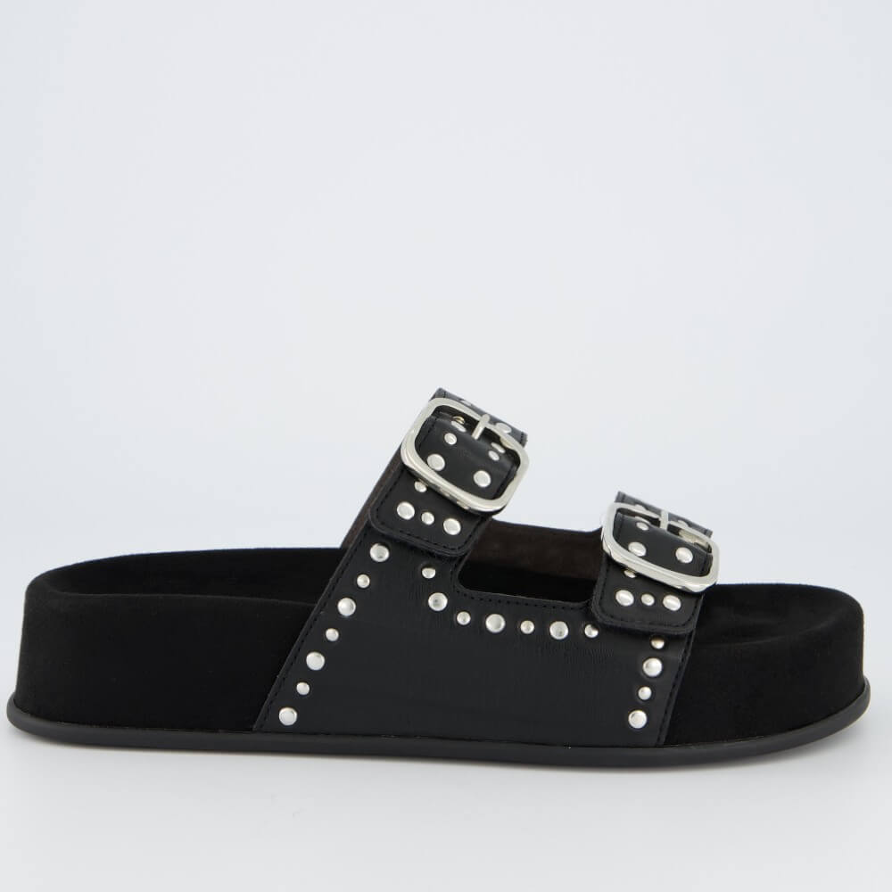 Paul Green 6168 Sliders Black Leather