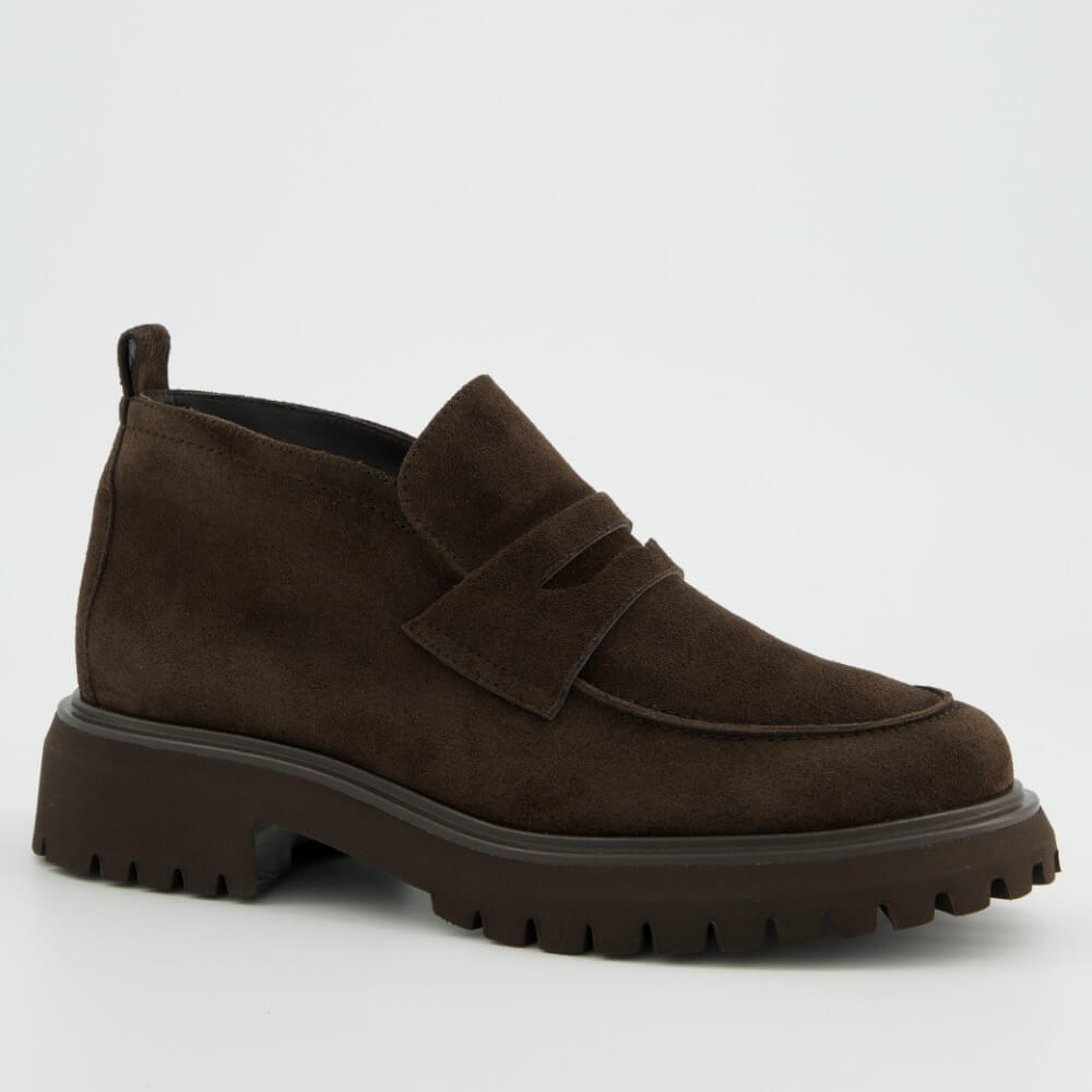 Paul Green Brown Suede Bootie loafer 
