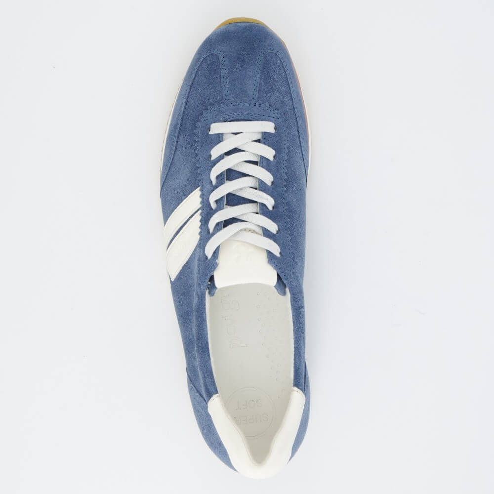 Paul Green Super Soft Leather Trainers 5453 Blue Suede