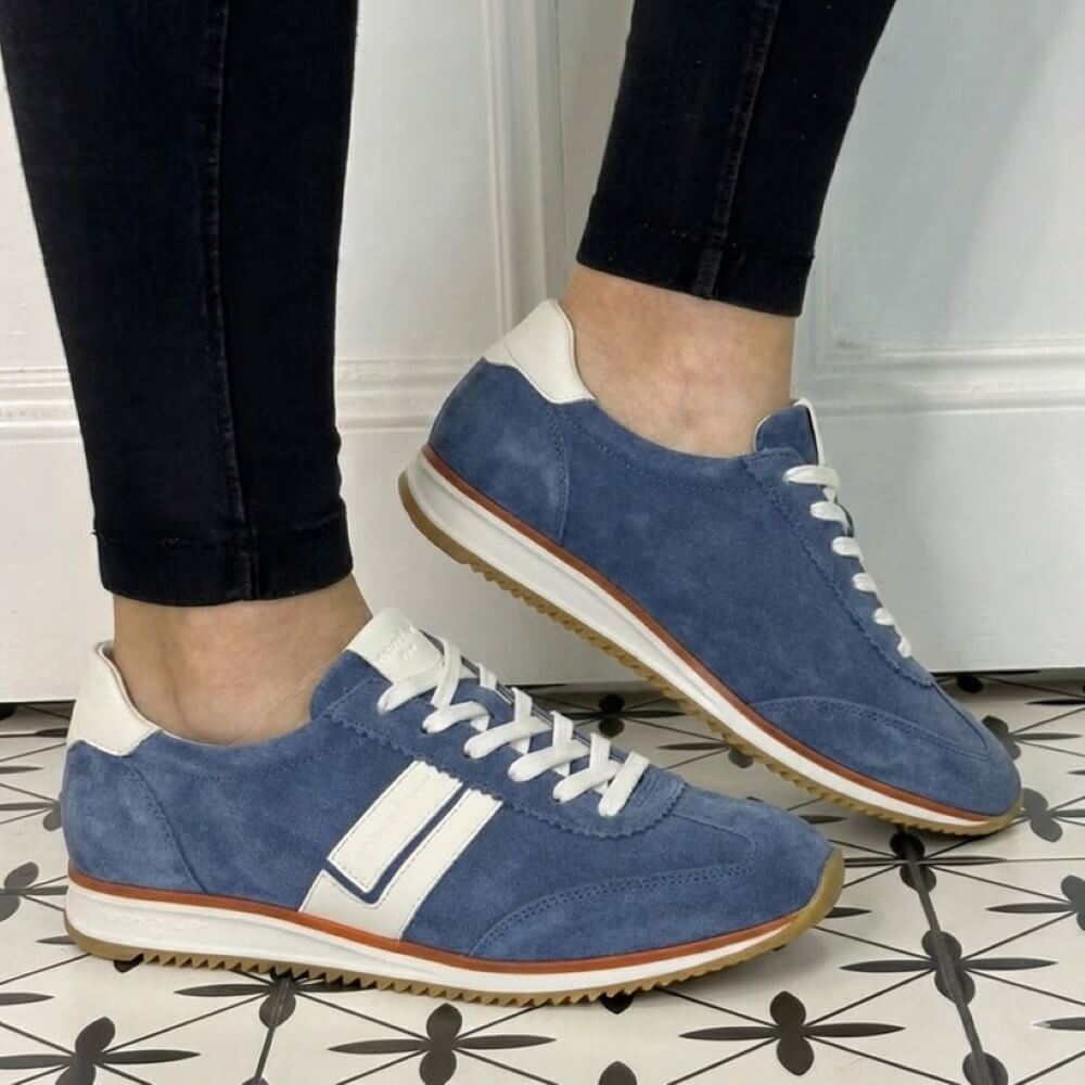 Paul Green Super Soft Leather Trainers 5453 Blue Suede