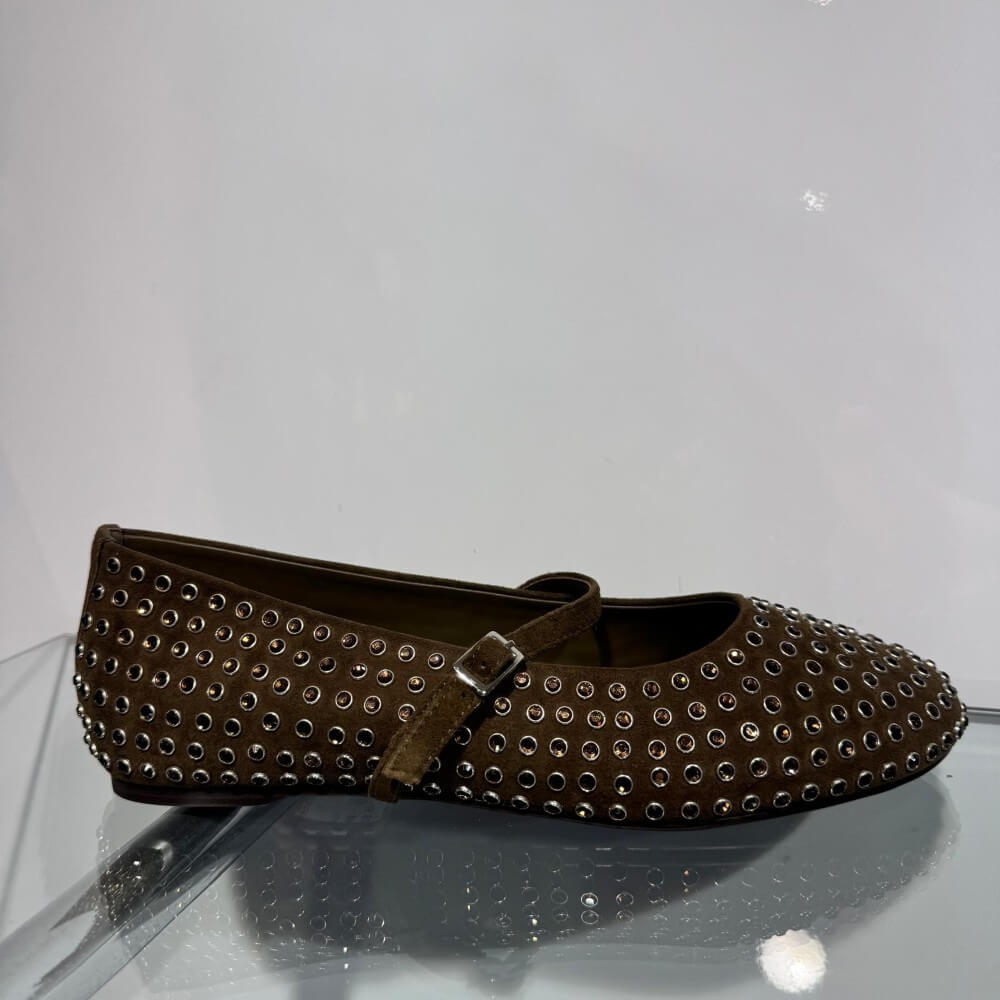 Pedro Anton Ada Khaki Green Sparkly Mary-Jane
