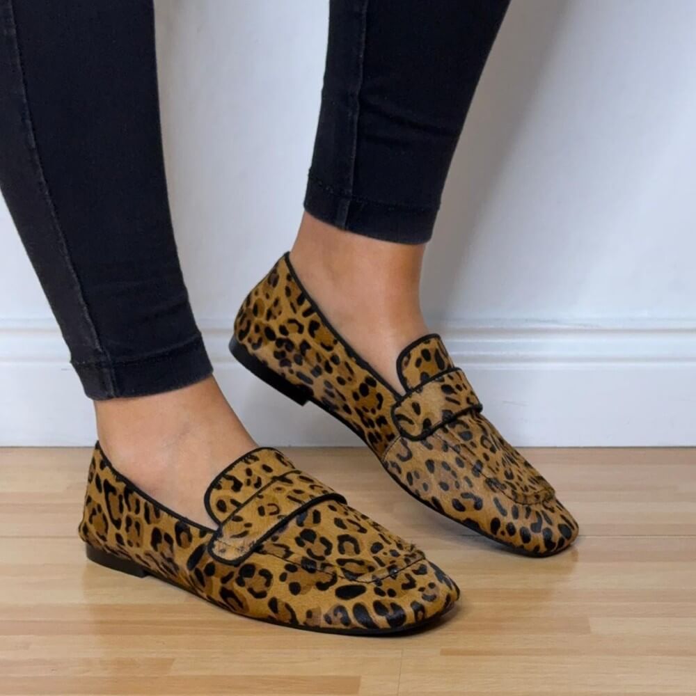 Pedro Anton Leopard Print Leather Loafers