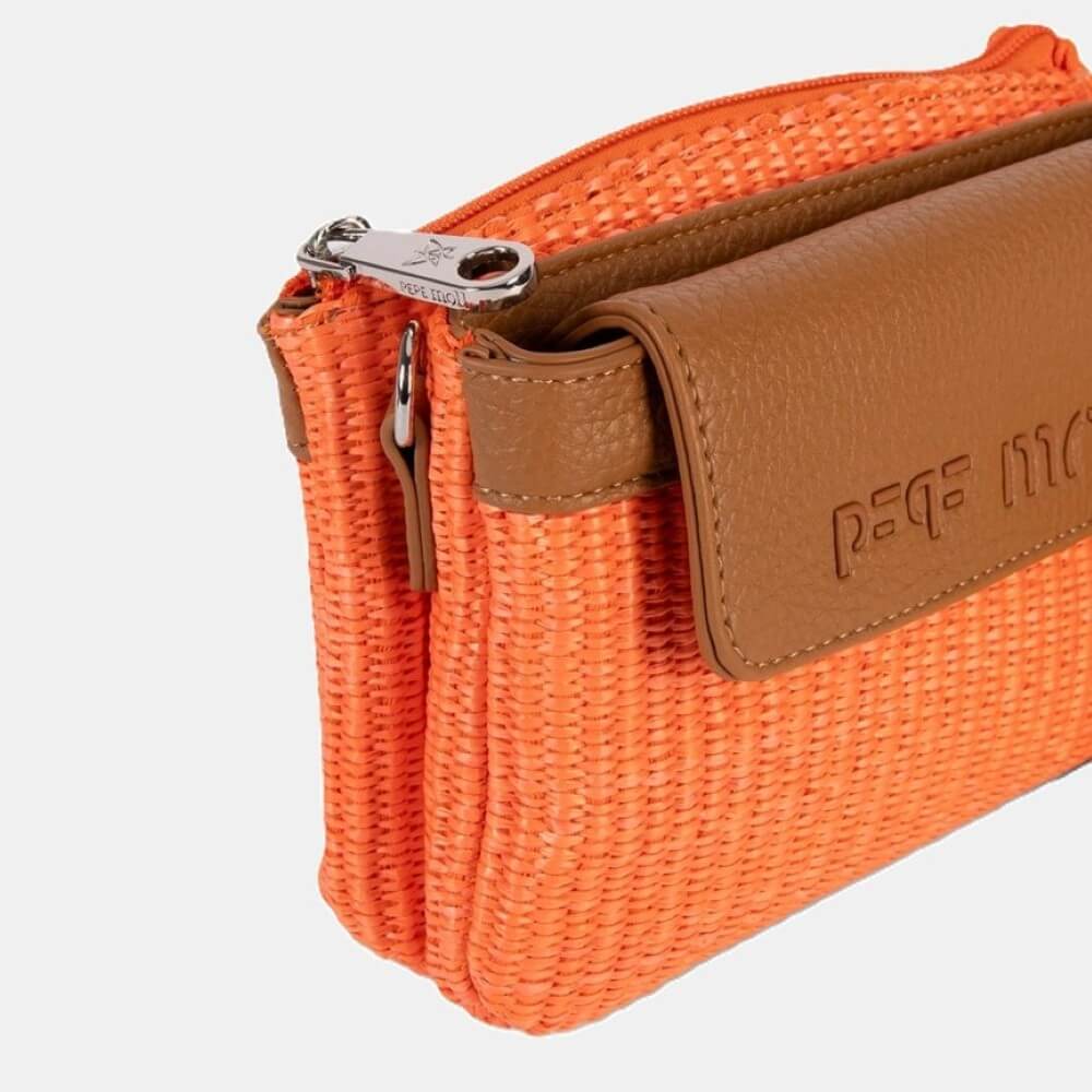 Pepe Moll Ivone Shoulder Bag 261313 Vegan Raffia Orange