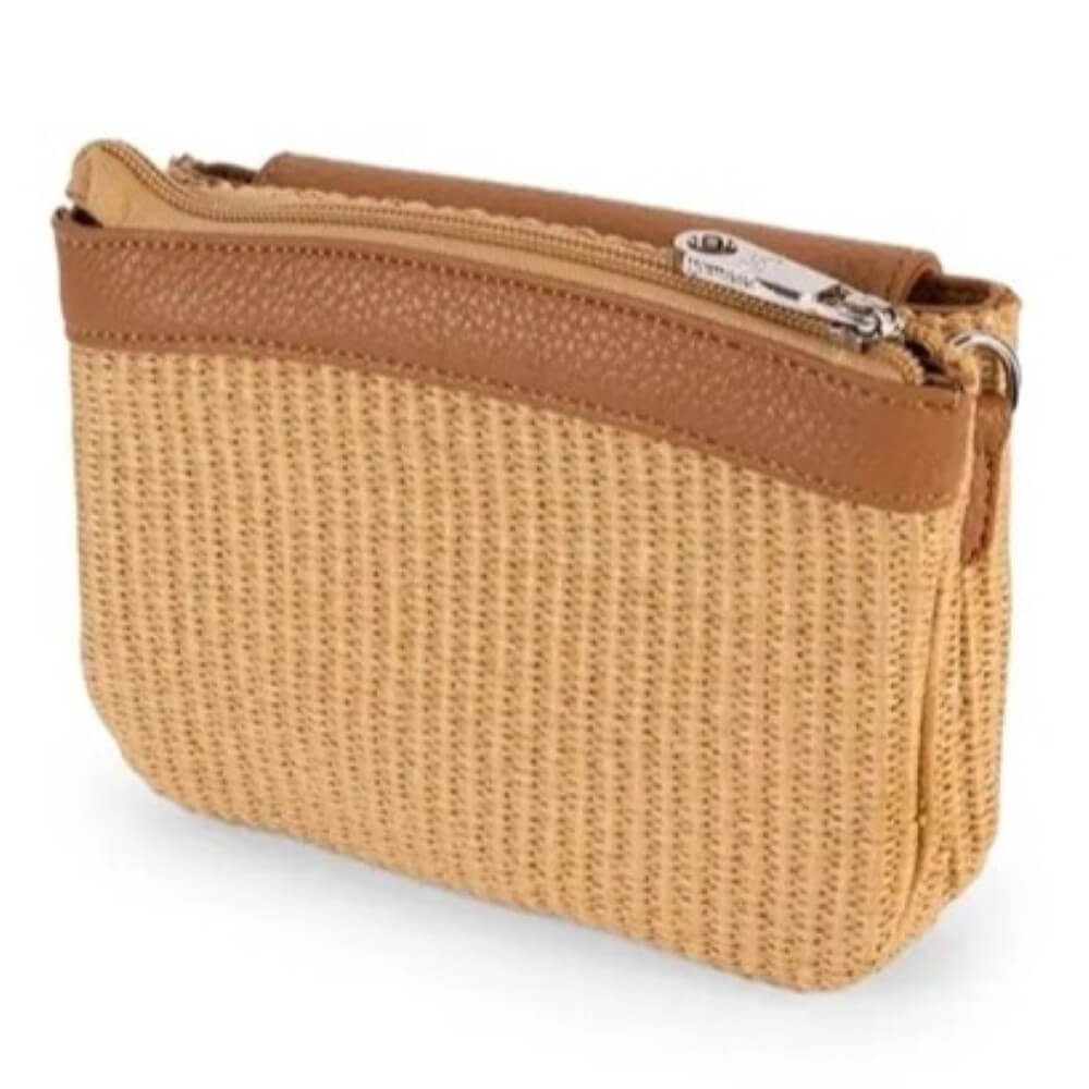 Pepe Moll Vegan handbag with brown strap and visible brand logo on a white background