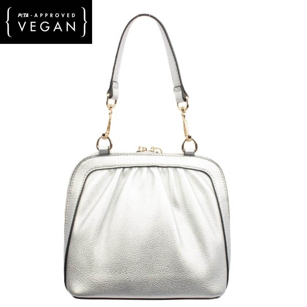 Vegan Silver Bag with a handle