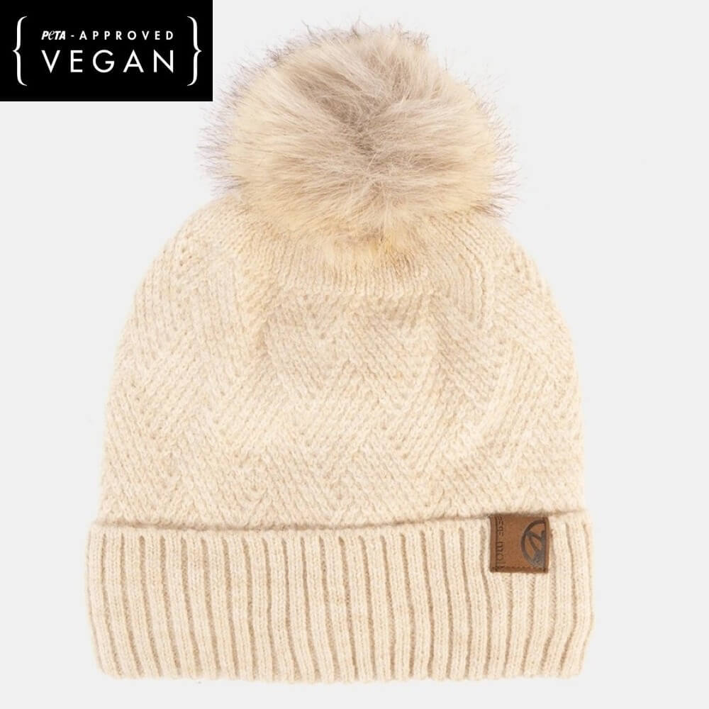 Beige Hat Gloves and scarf set Vegan 