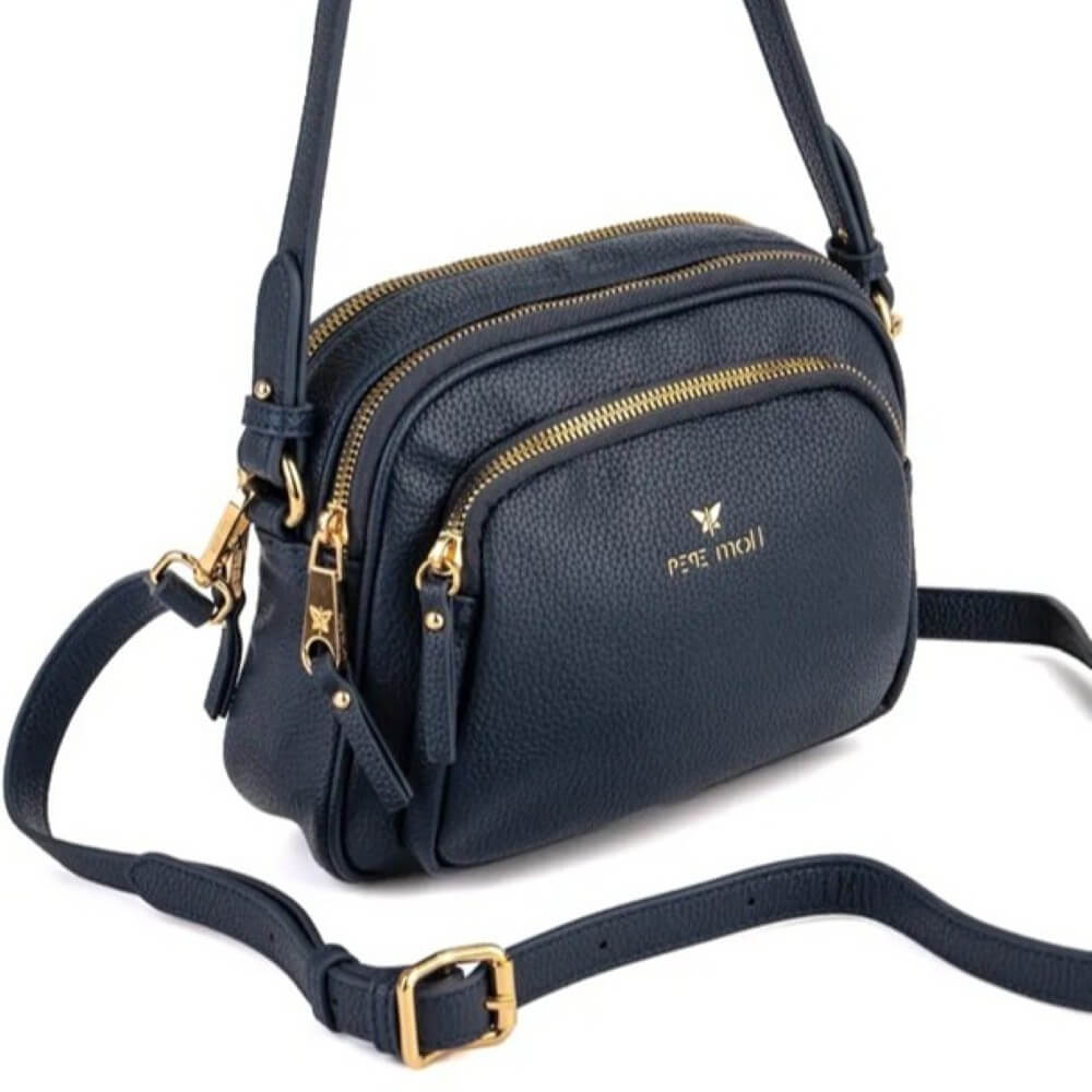 Navy Vegan Shoulder Bag