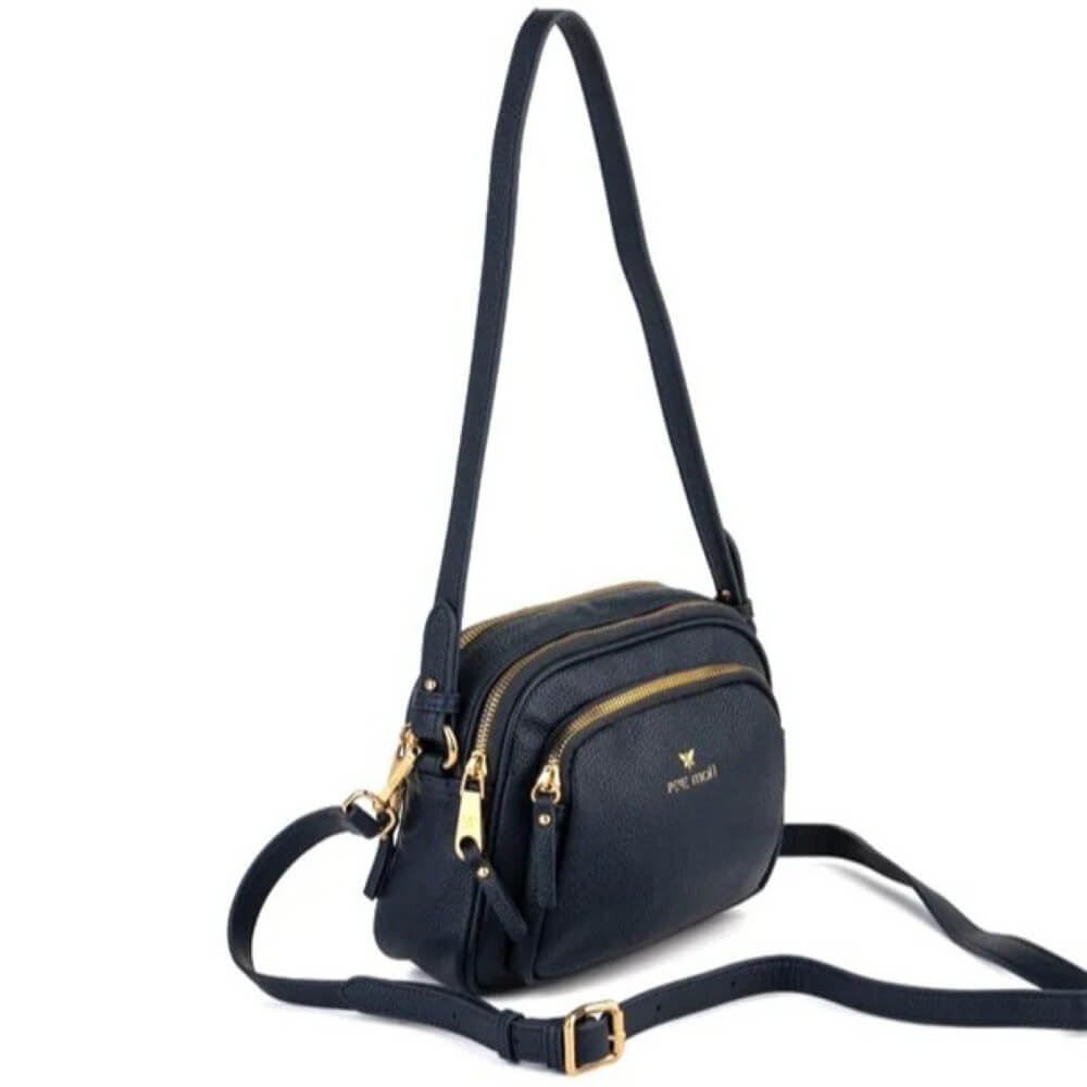 Navy Vegan Shoulder Bag
