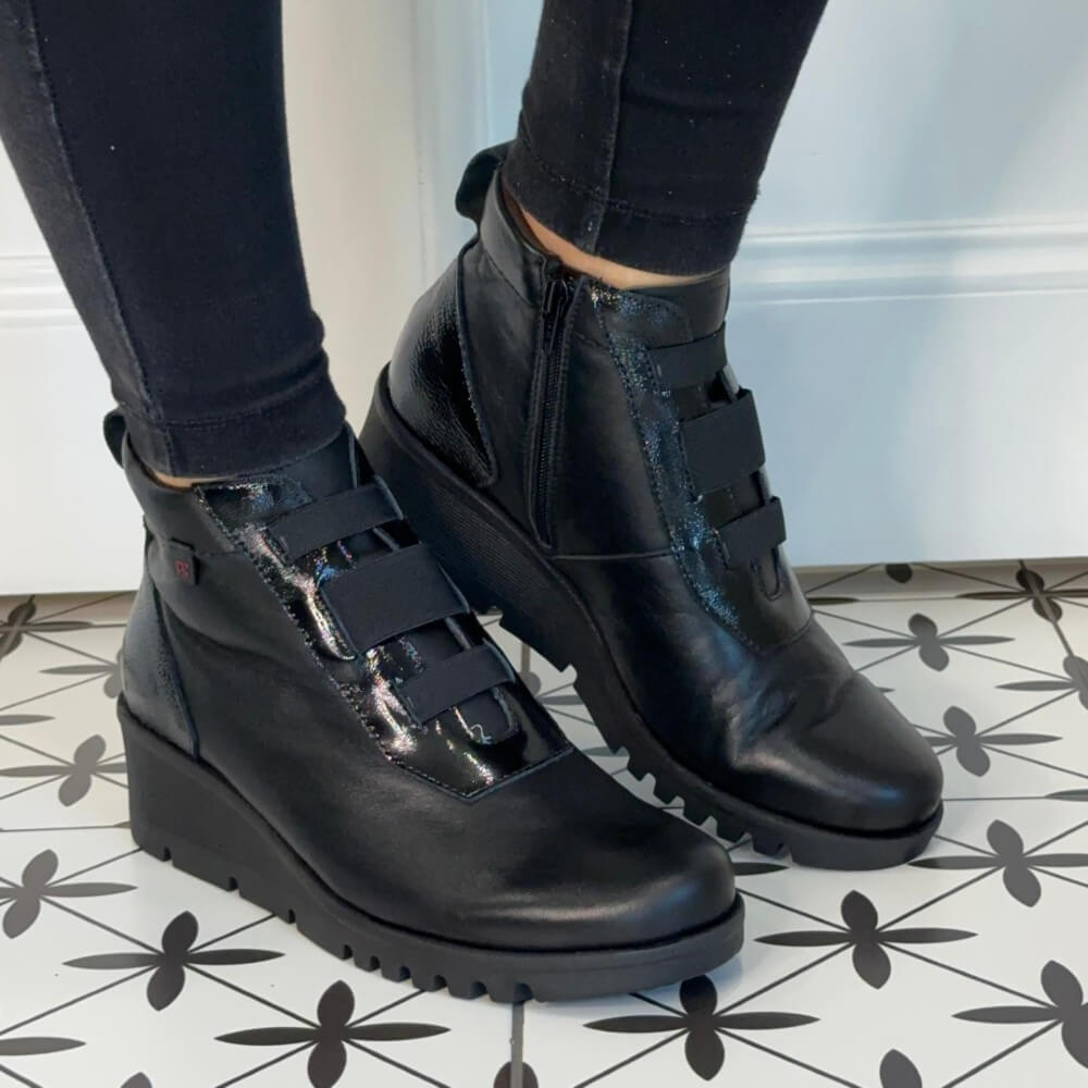 Pepe Saenz Wedge Ankle Boot 20869 Black