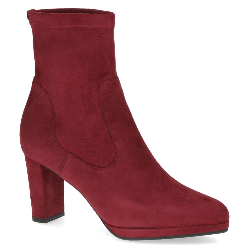 Wine Red Suede Ankle Boot 
