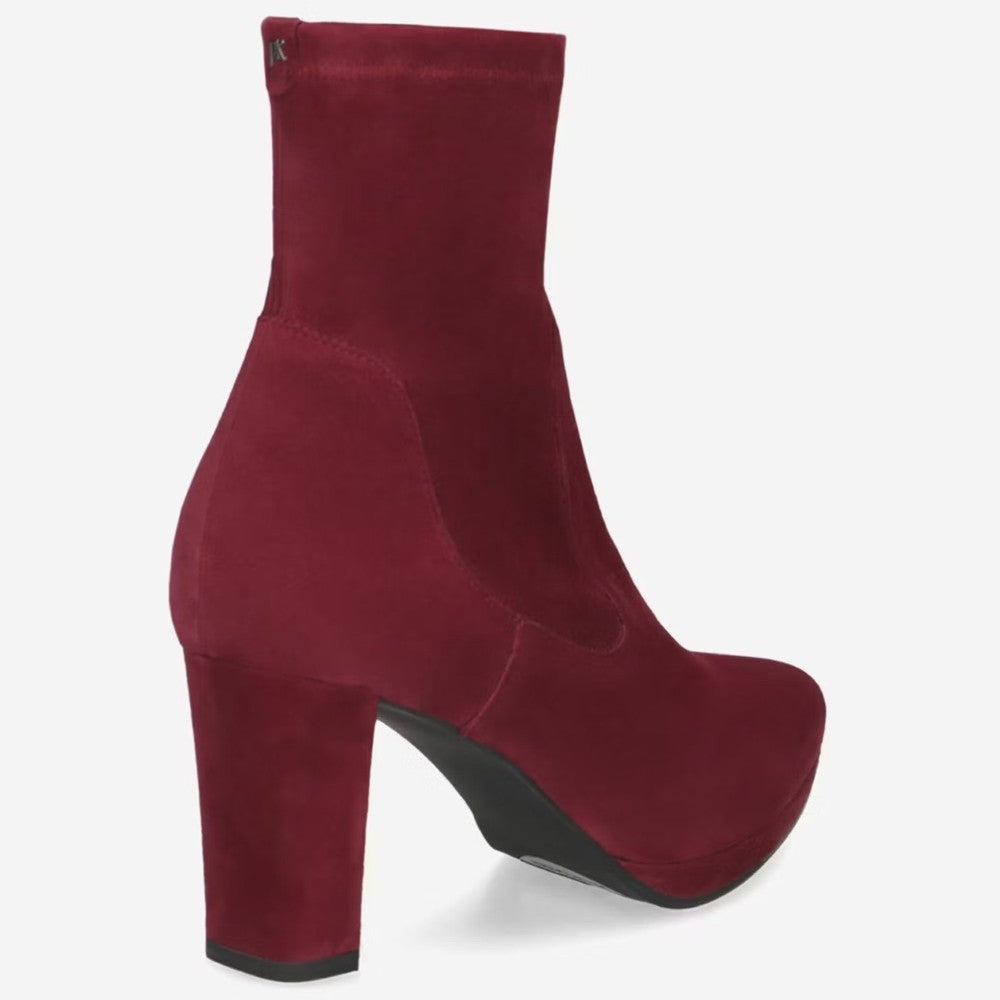 Wine Red Suede Ankle Boot 