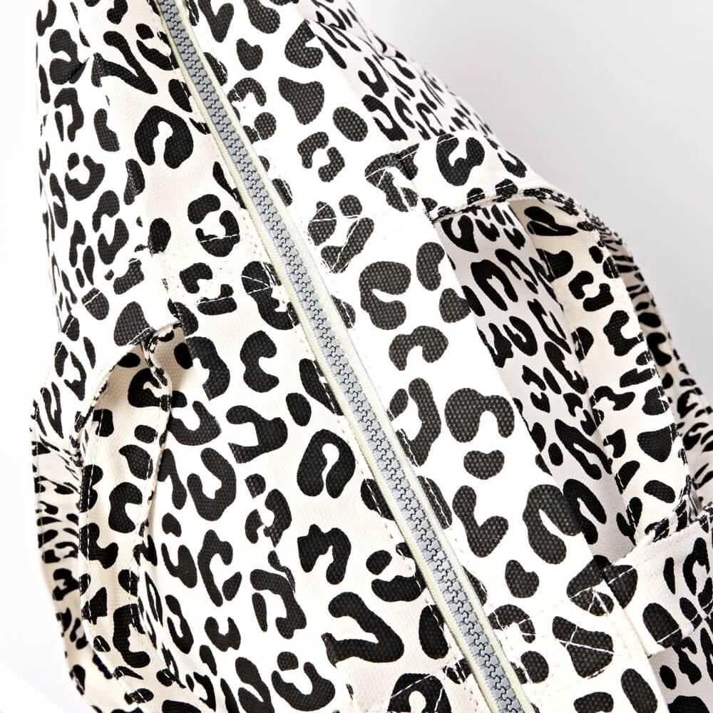 Roka Large Summer Leopard print tote bag with top zip