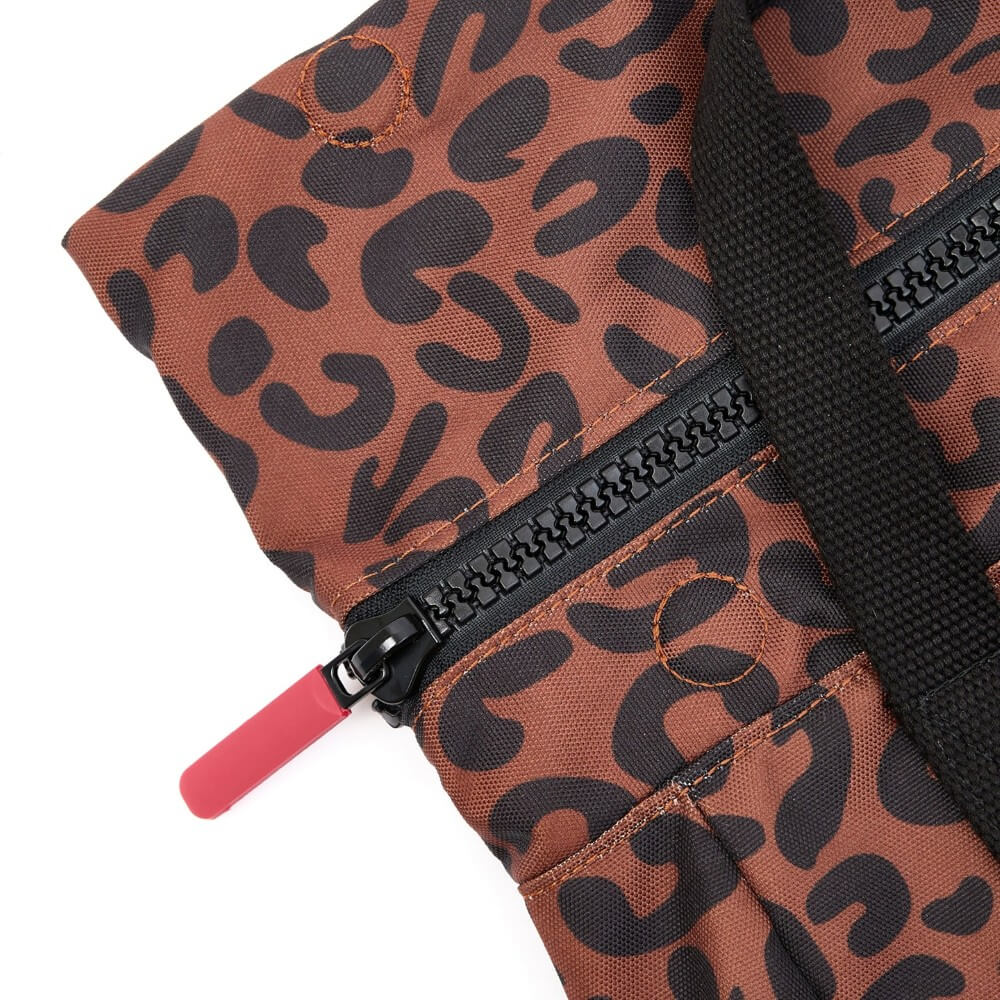 Roka Canfield B Medium Canvas Roll Top Backpack Scarlet Leopard