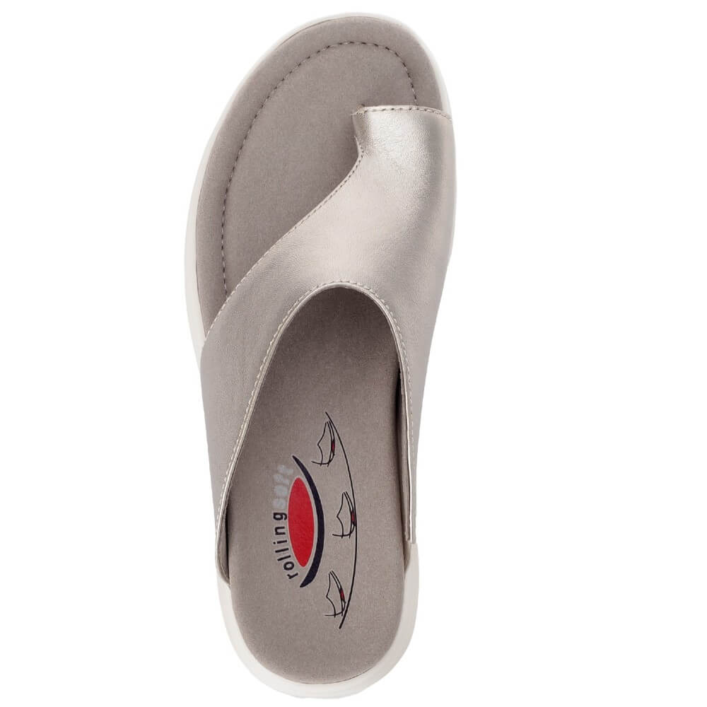 Gabor Rolling Soft 66.812.62 Tania Toe post sandal in chic gold Puder