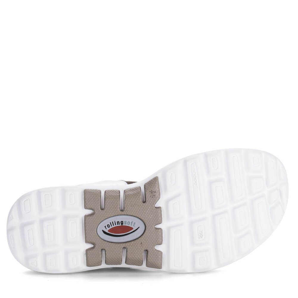 Rollingsoft Tiggi 86.813 Leather Sandal White Silver