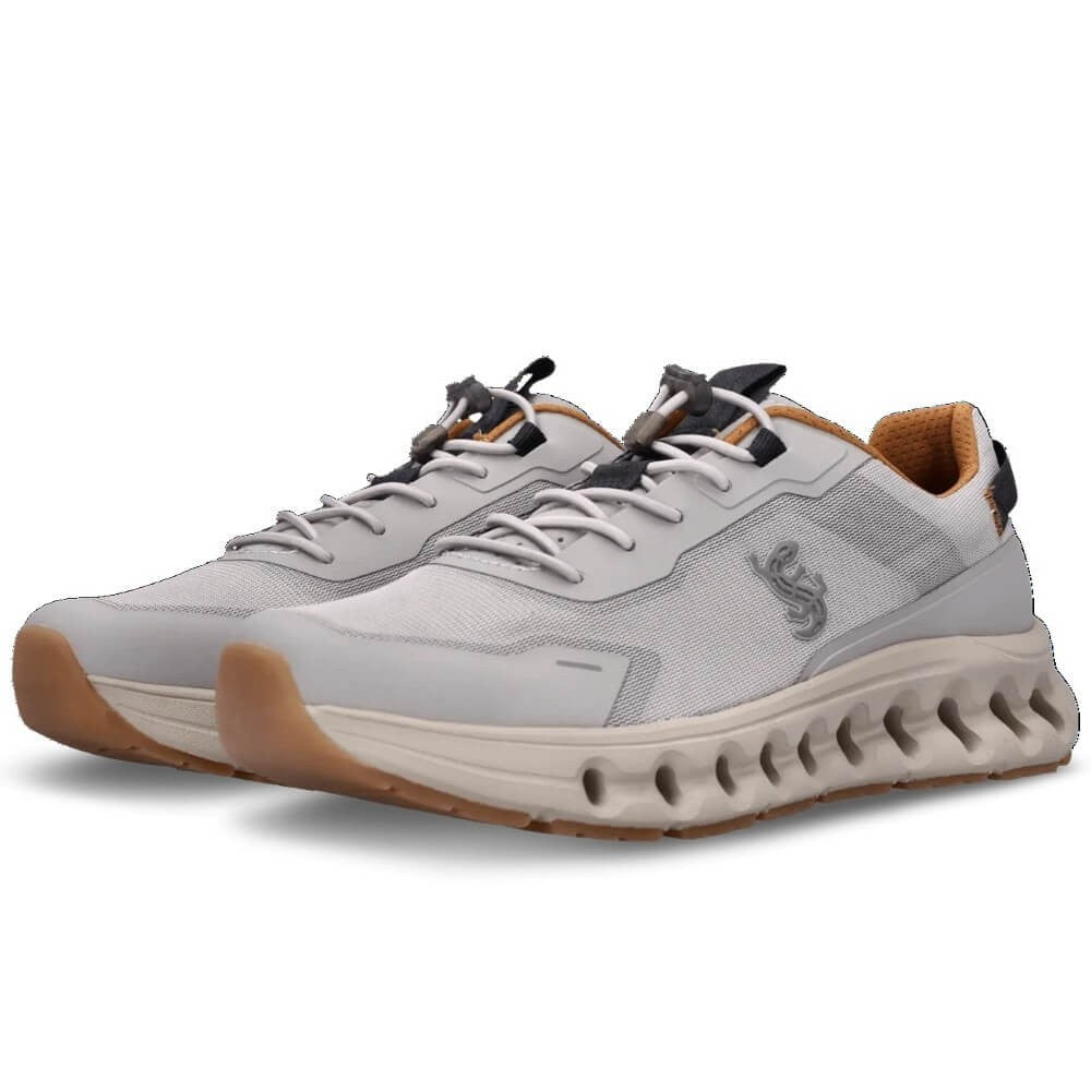 Pair of Salamander Light Grey Gents Sneakers on a white background 
