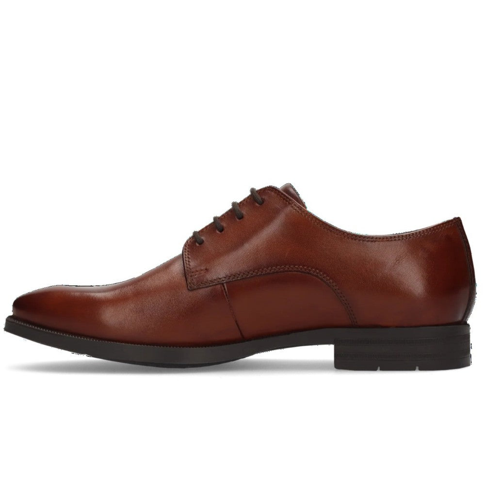   Salamander Brown leather dress shoe on a white background