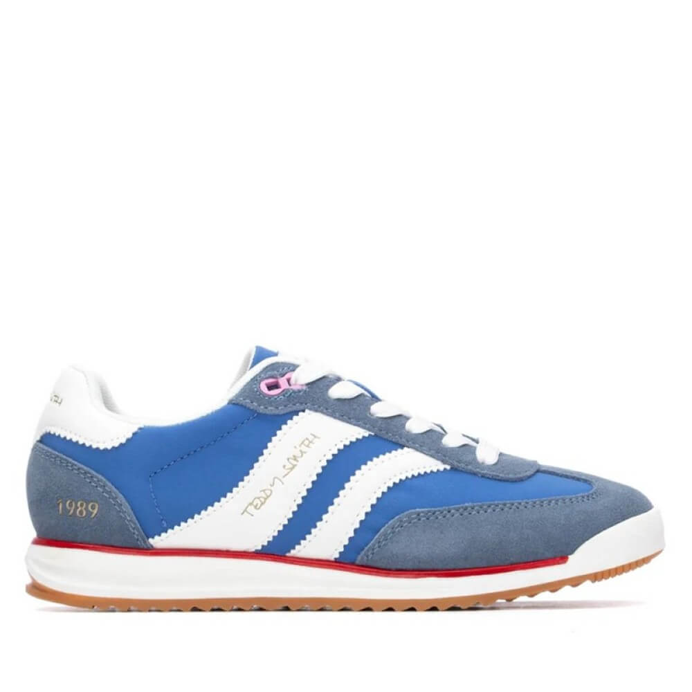 Blue sneaker with white stripes on a white background Teddy Smith Sneaker 120320 Azul