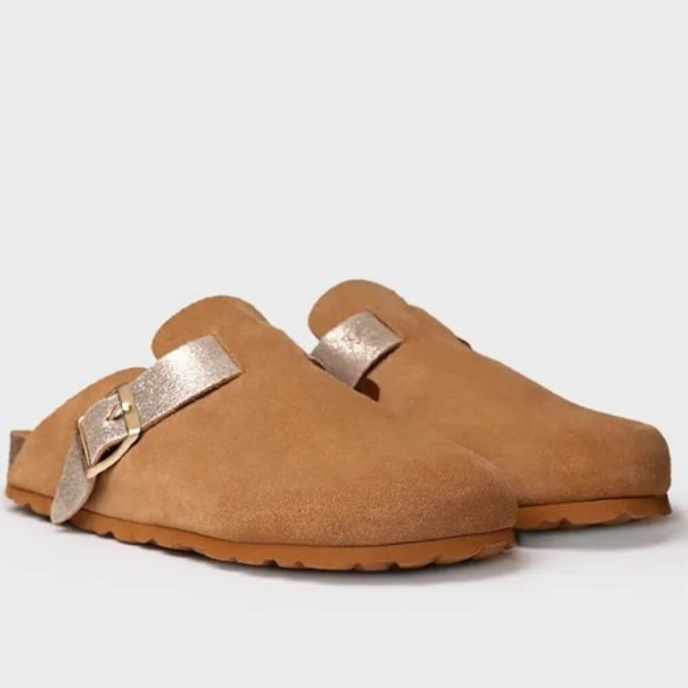 Toni Pons GILA-QT Suede Clog-CAMEL