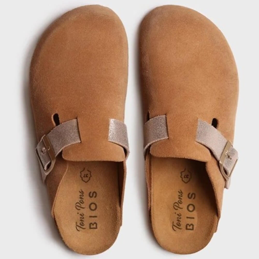 Toni Pons GILA-QT Suede Clog-CAMEL