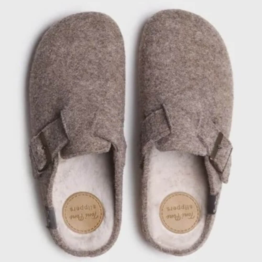 Toni Pons Mima Vegan Taupe Felt Slippers