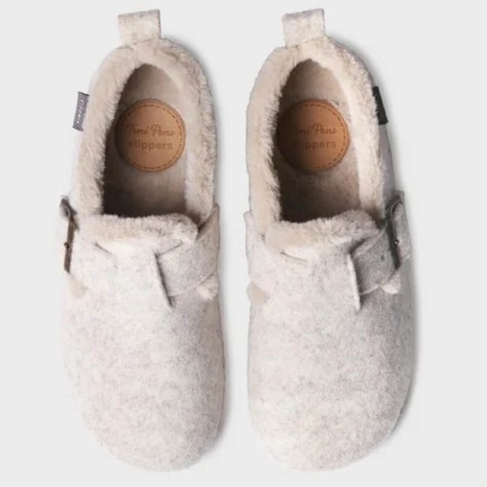 Toni Pons Moni Vegan Beige Felt Slippers