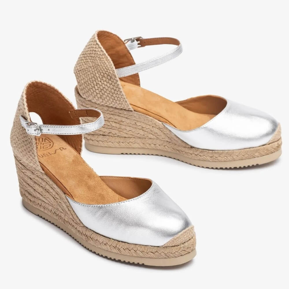 Unisa Caceres Silver Espadrilles 